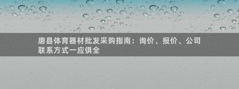 尊龙人生就是博现金：唐县体育器材批发采购指南：询价、